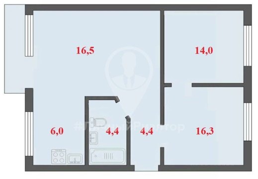 3-к квартира, 2/5 эт., 61м²