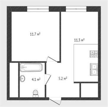 1-к квартира, 5/16 эт., 32м²