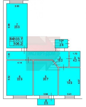 3-к квартира, 4/4 эт., 106м²