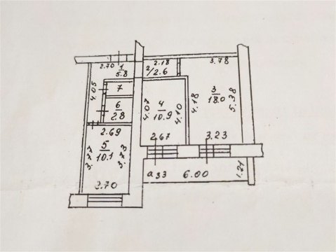 2-к квартира, 6/10 эт., 59м²