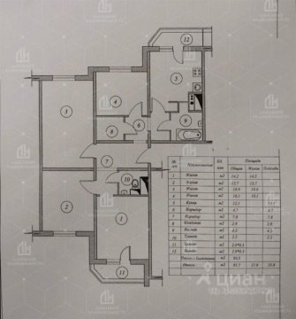 4-к квартира, 13/17 эт., 91м²