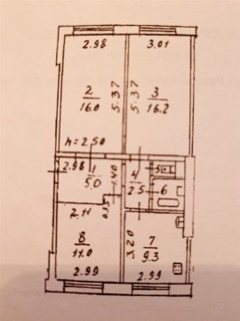 3-к квартира, 1/5 эт., 62м²