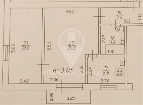 2-к квартира, 2/3 эт., 46м²