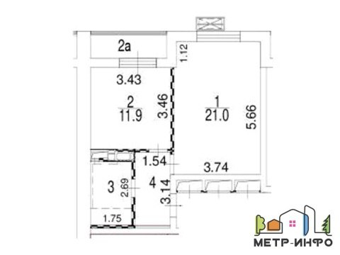 1-к квартира, 10/22 эт., 44м²