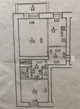 2-к квартира, 4/5 эт., 56м²