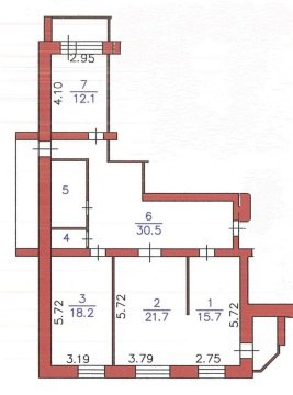 3-к квартира, 5/5 эт., 106м²