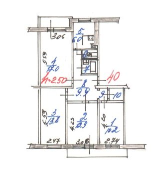 4-к квартира, 5/5 эт., 76м²