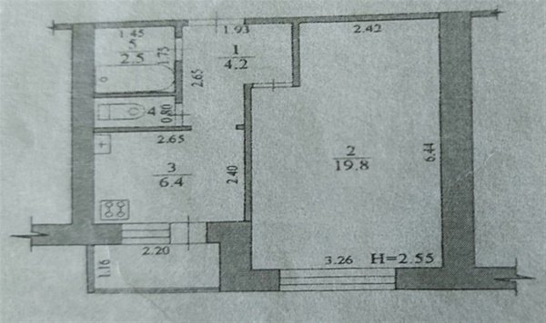 1-к квартира, 5/5 эт., 34м²