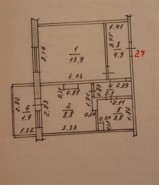 1-к квартира, 6/10 эт., 35м²