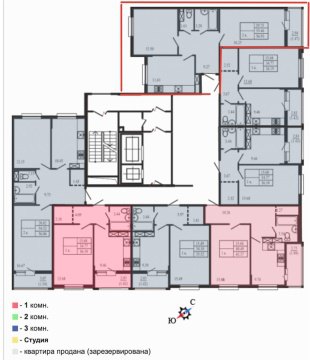 2-к квартира, 9/12 эт., 55м²