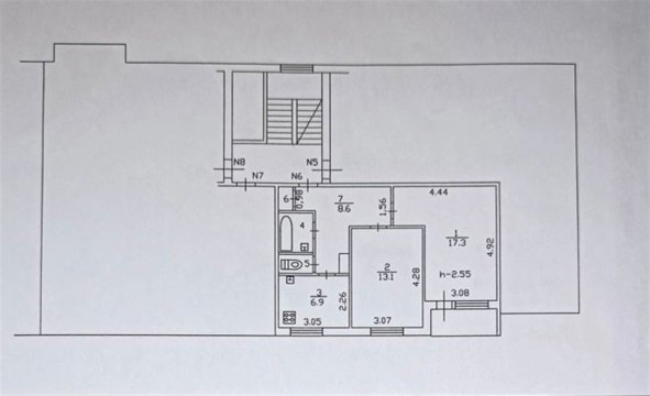 2-к квартира, 2/3 эт., 50м²