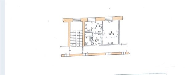 2-к квартира, 3/5 эт., 25м²