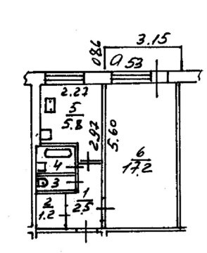 1-к квартира, 5/5 эт., 32м²