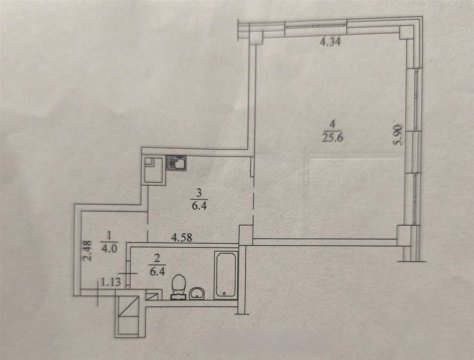 1-к квартира, 1/14 эт., 42м²