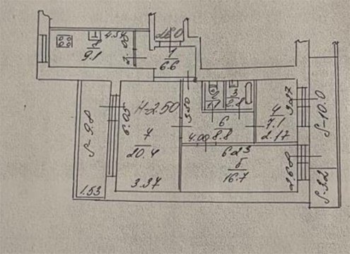 3-к квартира, 8/9 эт., 88м²