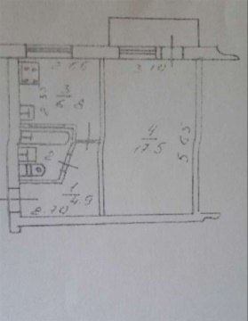 1-к квартира, 2/5 эт., 32м²