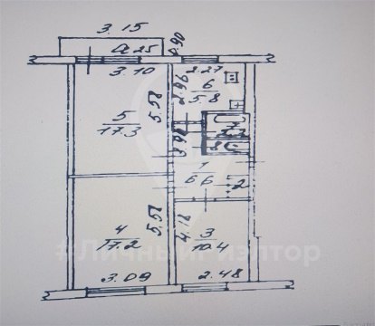 3-к квартира, 3/5 эт., 61м²