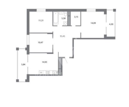 3-к квартира, 4/5 эт., 80м²