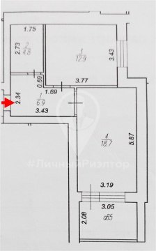 1-к квартира, 5/10 эт., 43м²