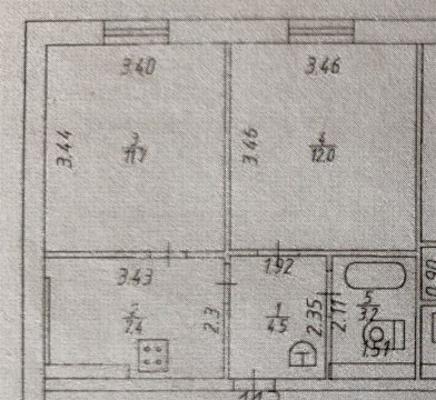 2-к квартира, 9/9 эт., 38м²