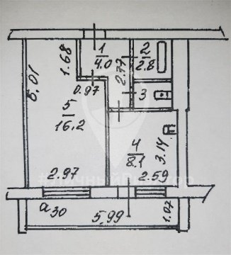 1-к квартира, 8/9 эт., 32м²