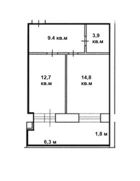 1-к квартира, 3/10 эт., 40м²