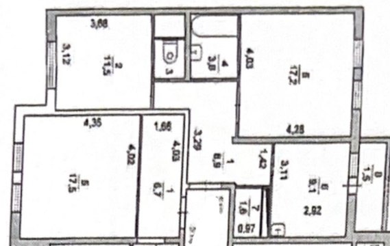 3-к квартира, 3/18 эт., 70м²