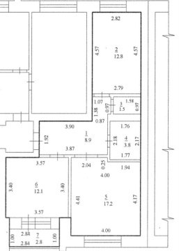 2-к квартира, 6/9 эт., 57м²