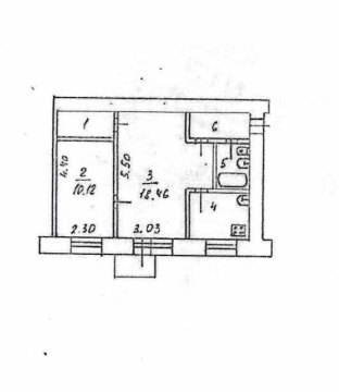 2-к квартира, 5/5 эт., 42м²