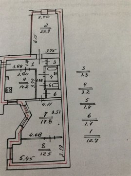 2-к квартира, 2/4 эт., 85м²