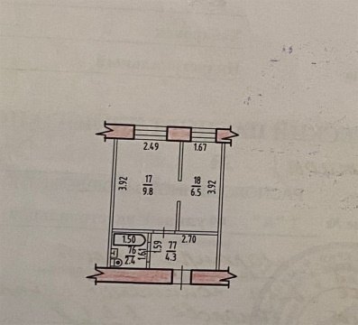 1-к квартира, 4/5 эт., 23м²