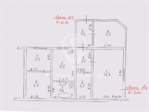 3-к квартира, 1/1 эт., 46м²
