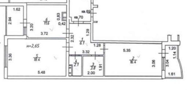 2-к квартира, 7/16 эт., 58м²