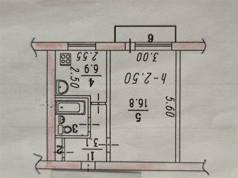 1-к квартира, 5/5 эт., 30м²