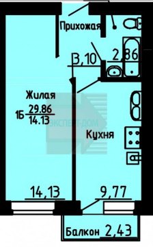 1-к квартира, 1/3 эт., 31м²