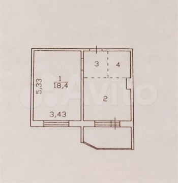 1-к квартира, 1/17 эт., 36м²