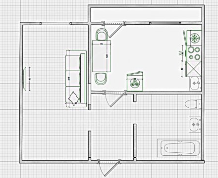 1-к квартира, 8/12 эт., 34м²