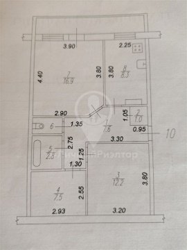 3-к квартира, 1/3 эт., 57м²