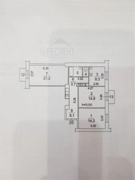 3-к квартира, 3/5 эт., 80м²