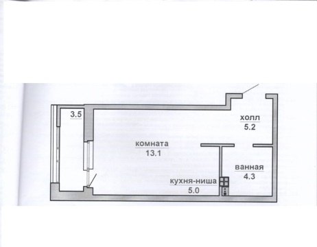 Студия, 2/11 эт., 27м²