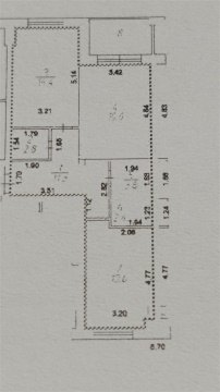 2-к квартира, 1/3 эт., 68м²