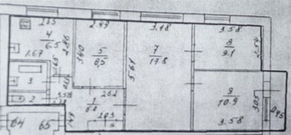 3-к квартира, 4/5 эт., 63м²