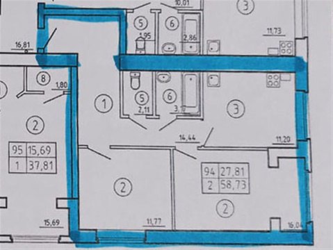 2-к квартира, 2/8 эт., 58м²