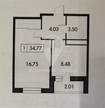 1-к квартира, 18/18 эт., 35м²