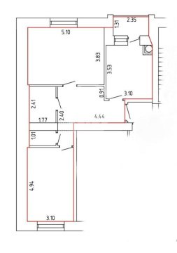 2-к квартира, 6/10 эт., 61м²