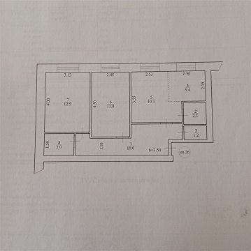 3-к квартира, 3/4 эт., 55м²