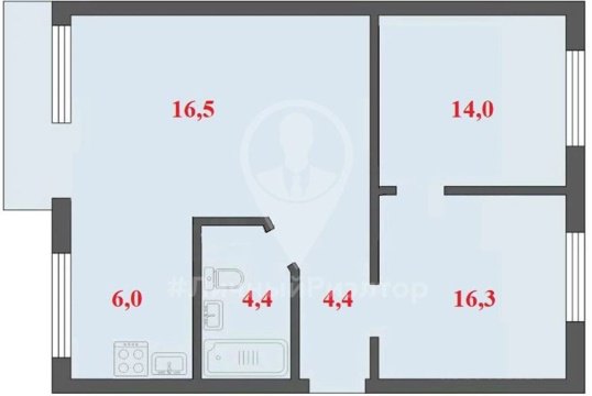 3-к квартира, 2/5 эт., 61м²