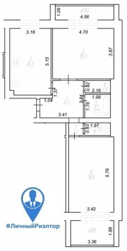 2-к квартира, 9/10 эт., 71м²